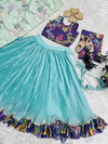 OC 215 Heavy Chinon Silk With Embroidery Sequence Work With Soft Printed Lahenga With Choli Dupatta Girls Wear Kids 